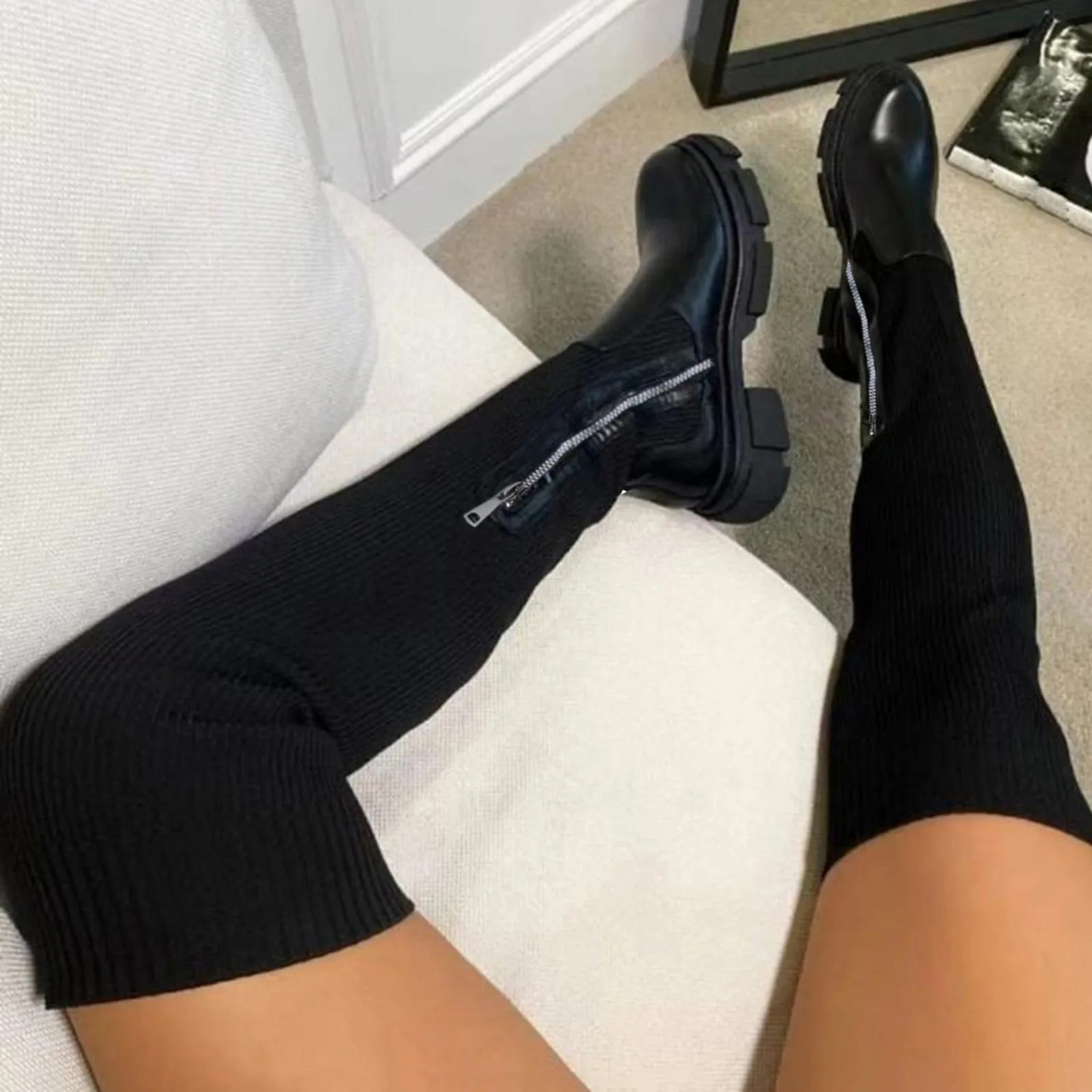 Botas Mujer Altas Elásticas Overknee