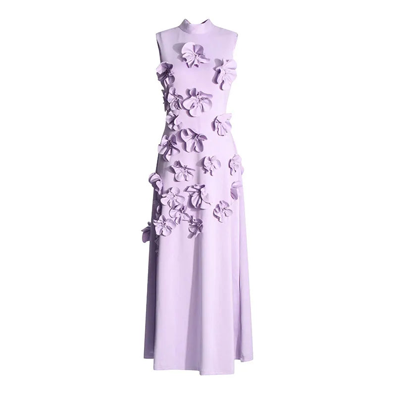 Vestido Largo Floral Rosado