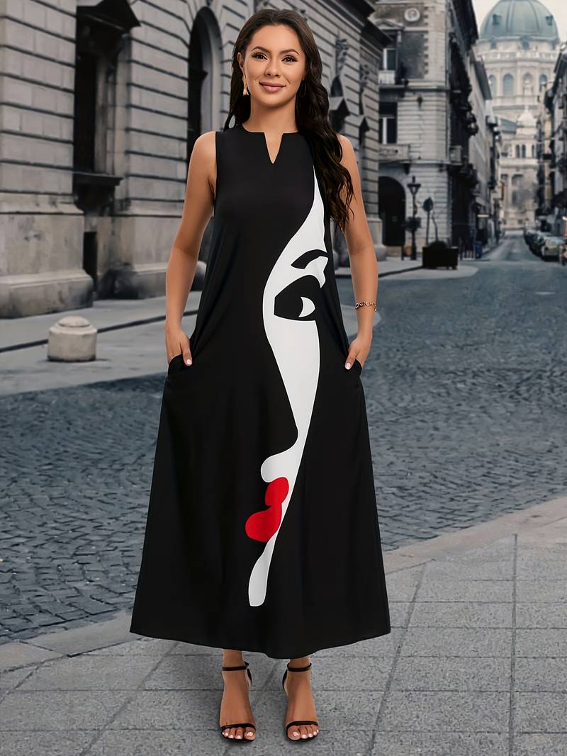 Vestido Estampado Caras Originales Mujer - Vestiria