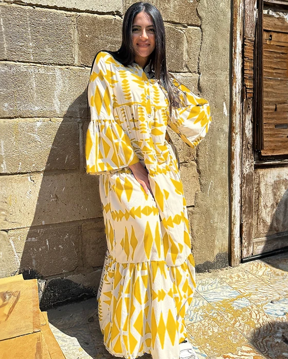 Vestido Boho Chic con Botones Decorativos