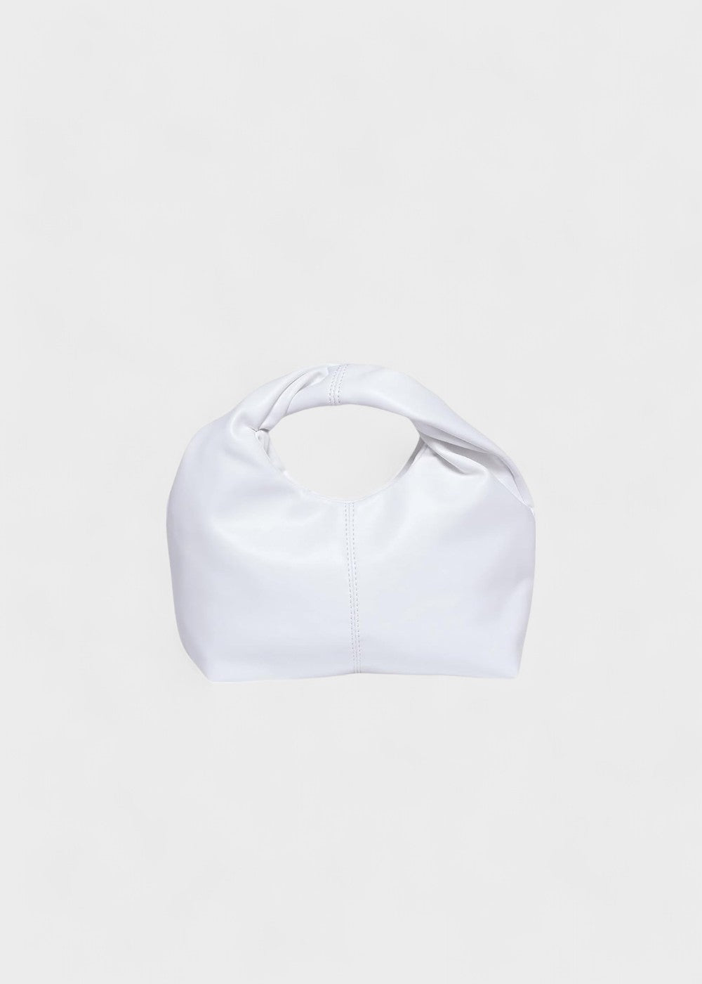 Bolso Mujer Cuero Imitación Asa Redonda Diseño Chic Malva