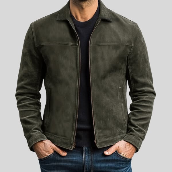 Chaqueta Piel Cuero Clásica Cremallera