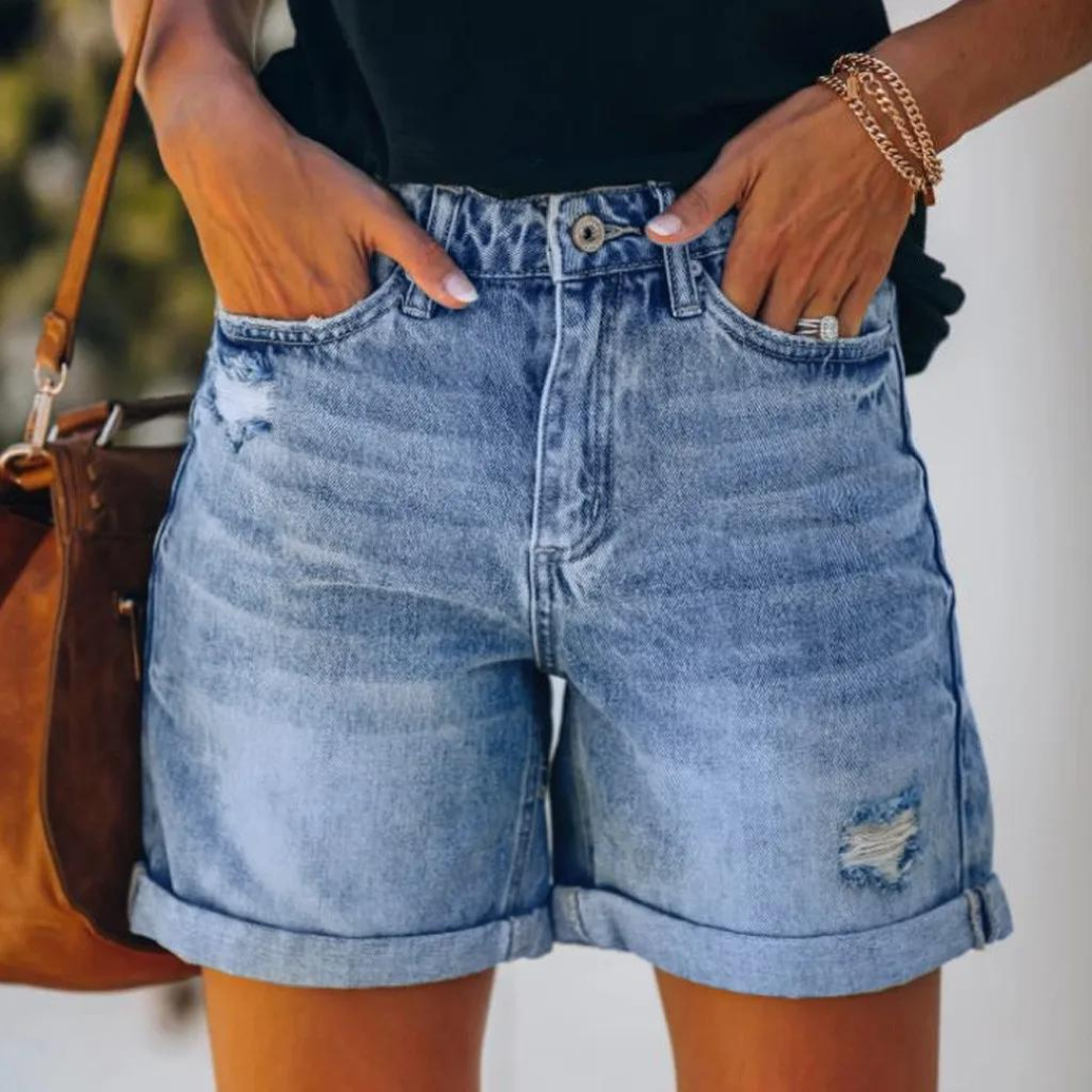 Pantalones cortos mujer vaqueros elásticos - Vestiria