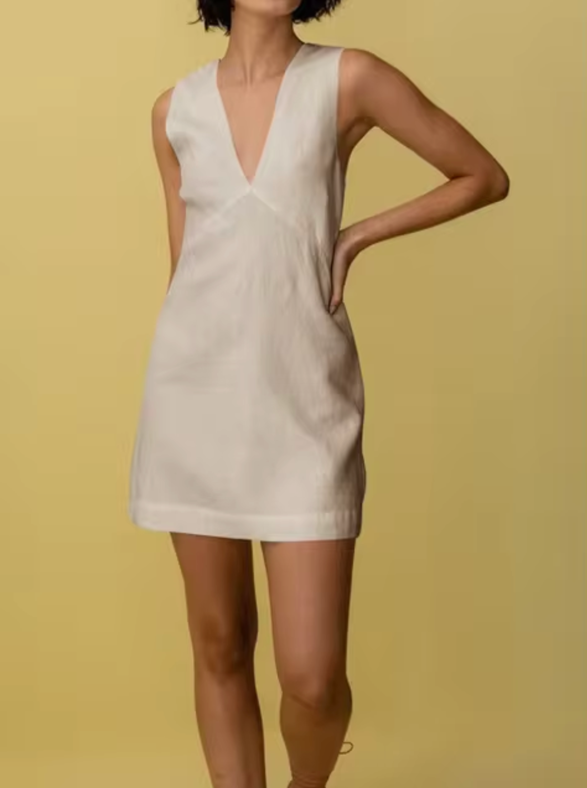 Vestido Lino Corto sin Mangas Verano