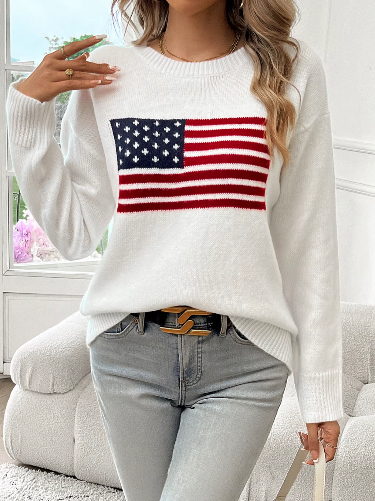 Sudadera de algodón cómoda cuello redondo - Vestiria
