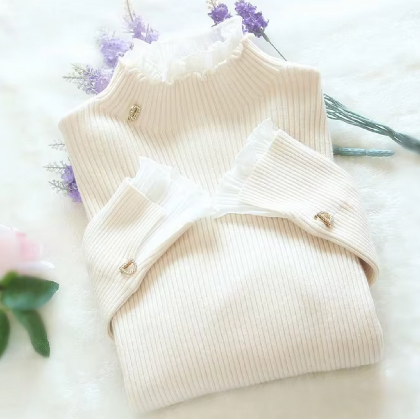 Sudadera de punto cuello alto confortable