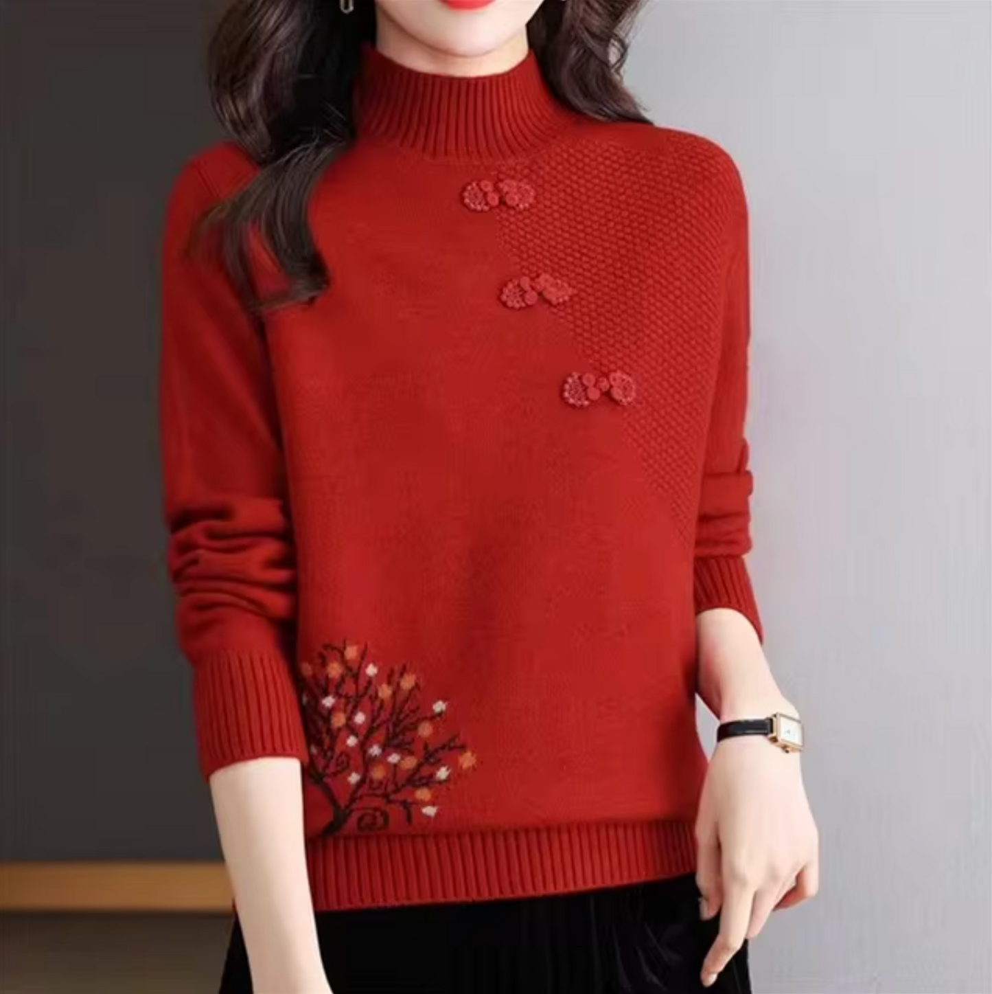 Jersey Cuello Alto Suave Femenino