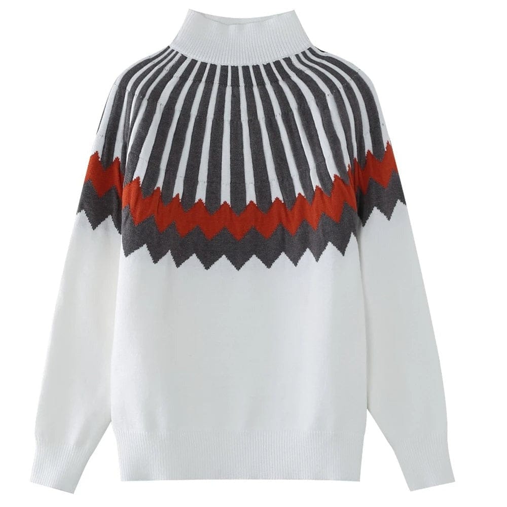 Sudadera geométrica cuello alto moda