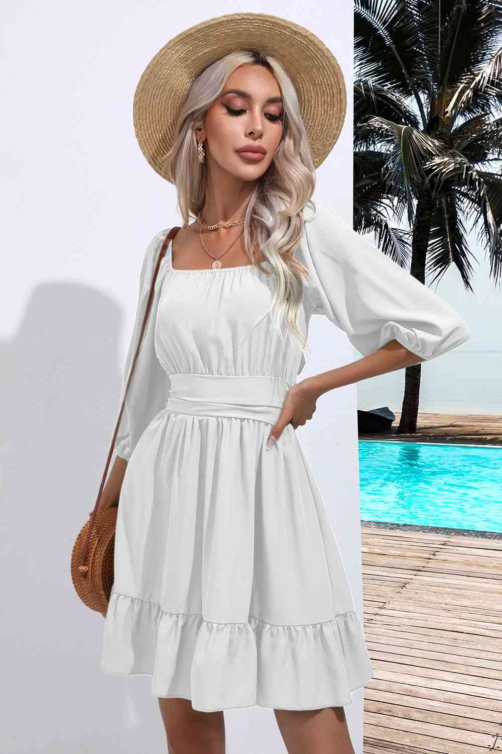 Vestido Boho con Volantes y Espalda Descubierta