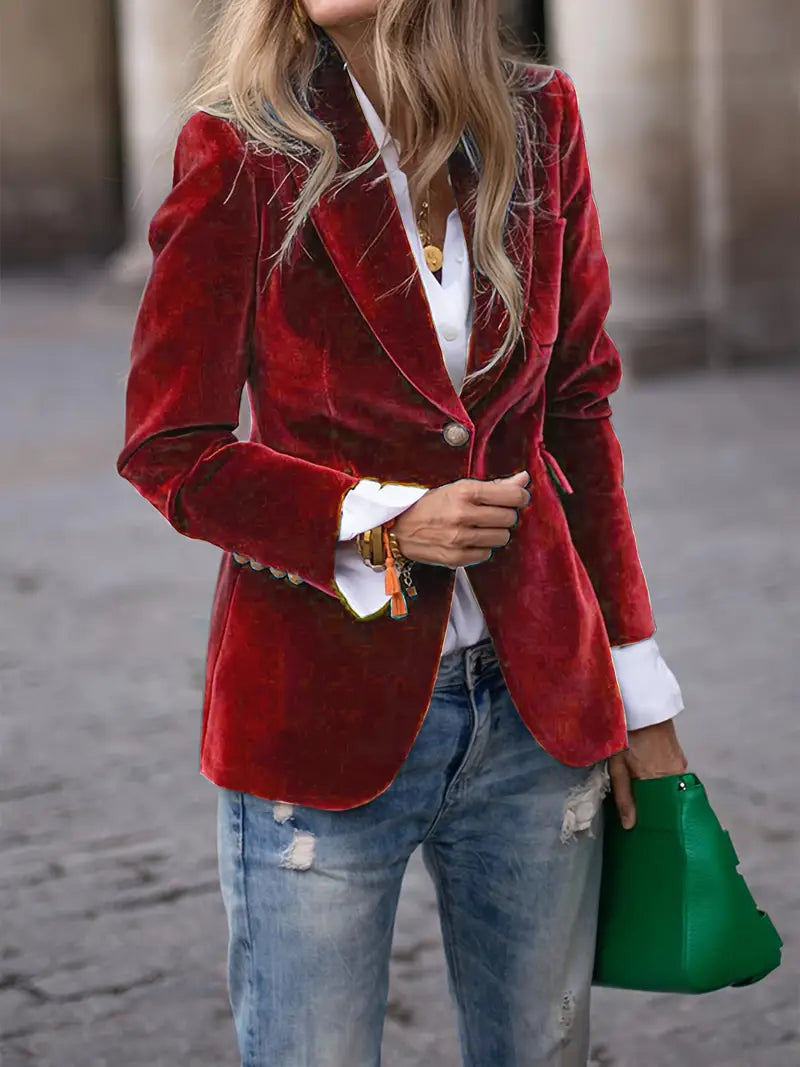 Chaquetón de terciopelo elegante mujer