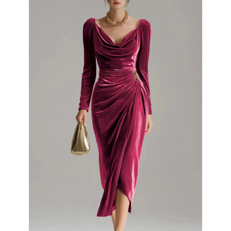 Vestido Largo de Terciopelo Elegante