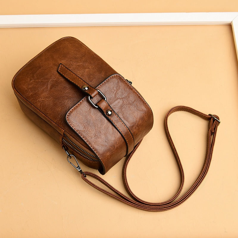 Bolso bandolera mujer cuero sintético compacto