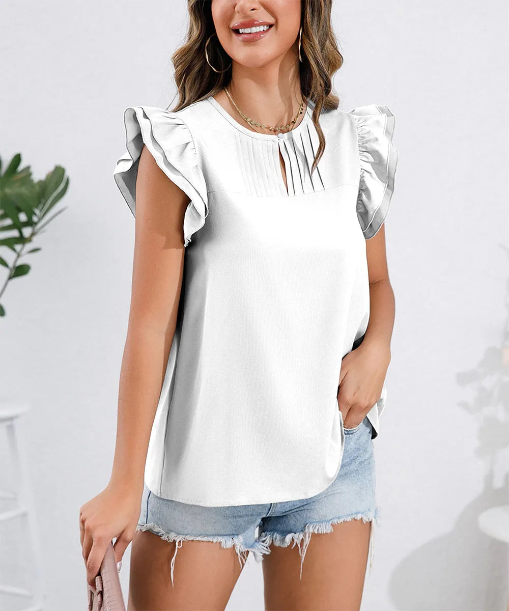Blusa Mujer Cuello Redondo Manga Corta