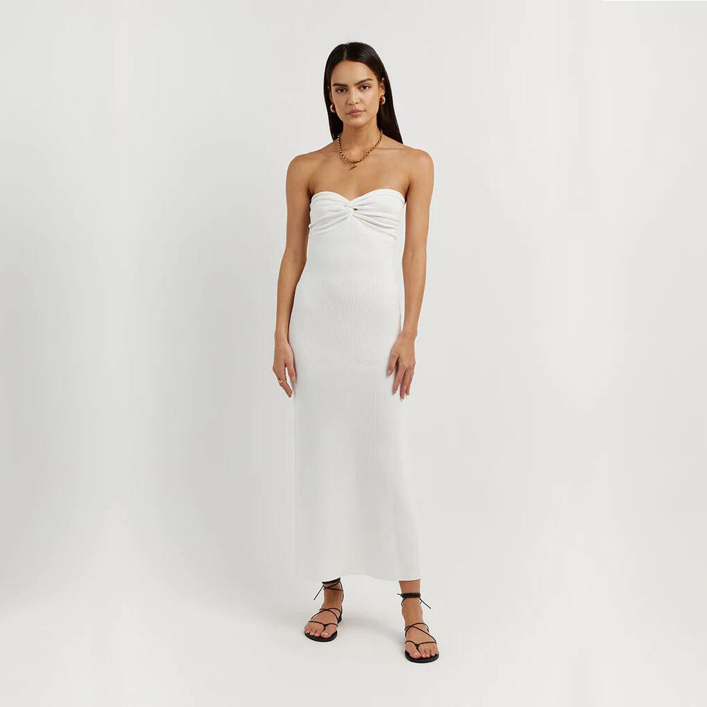Vestido de Malla Largo sin Tirantes