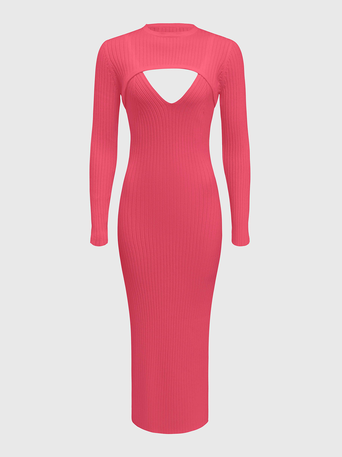Vestido de punto cuello alto elegante