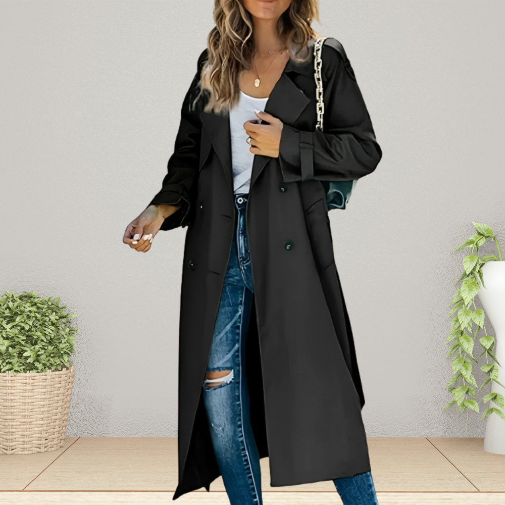 Gabardina Mujer Invierno Abotonada Elegante