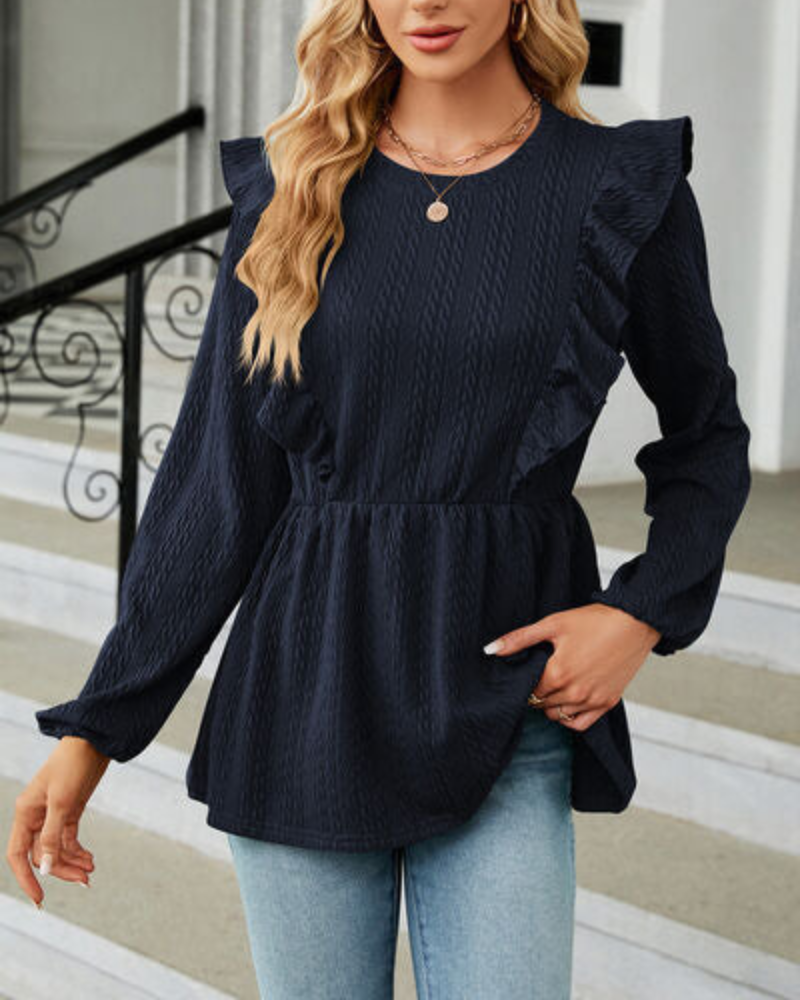 Blusa Mujer Elegante con Volantes Florales