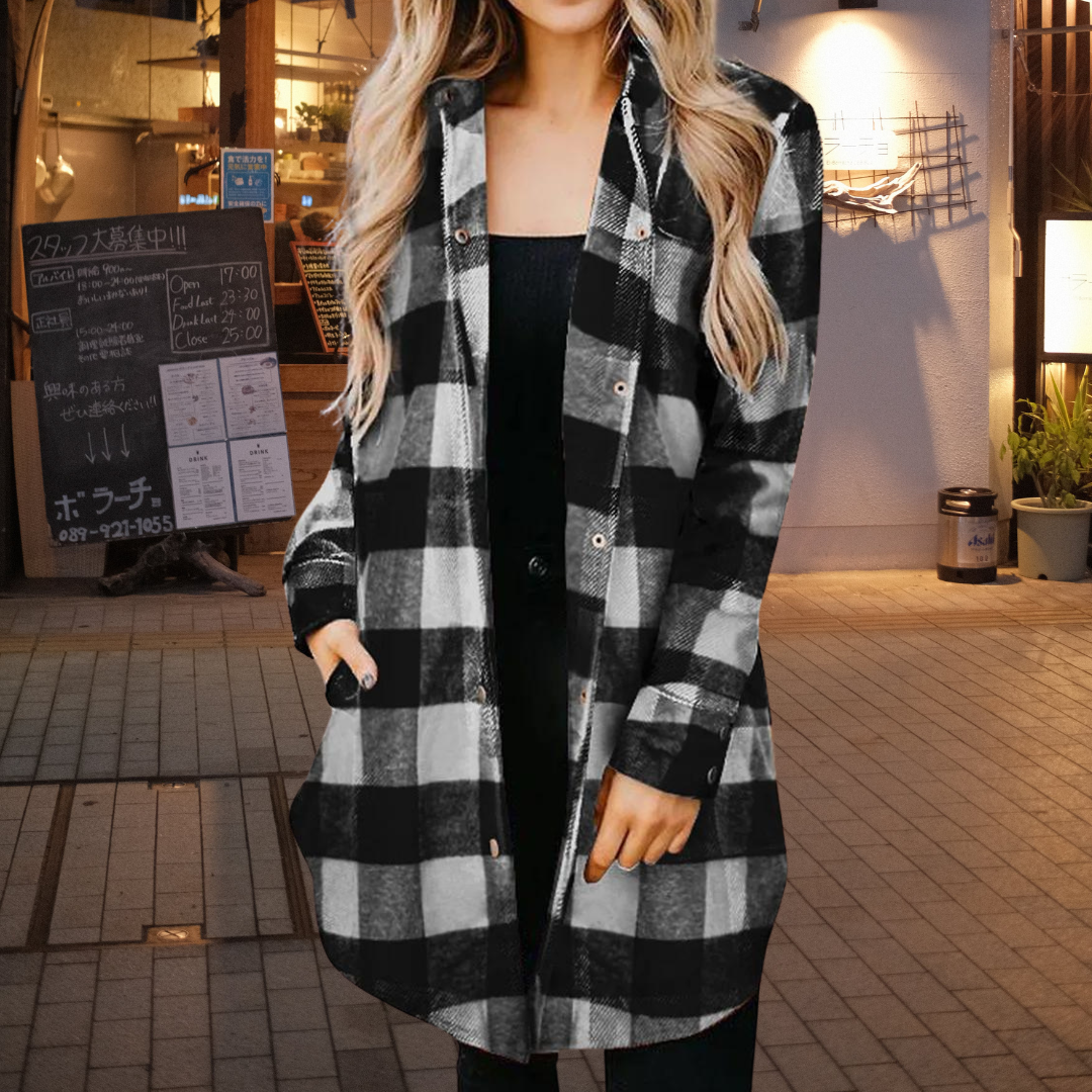 Blusa Cuadros Mujer Elegante Casual