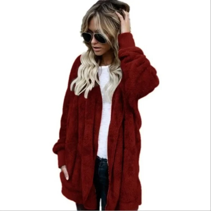 Chaqueta Teddy Corta Abrigada Mujer