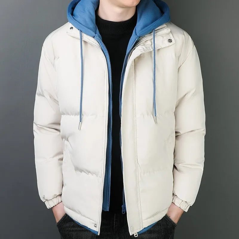 Chaquetón de Algodón Impermeable con Capucha para Hombre