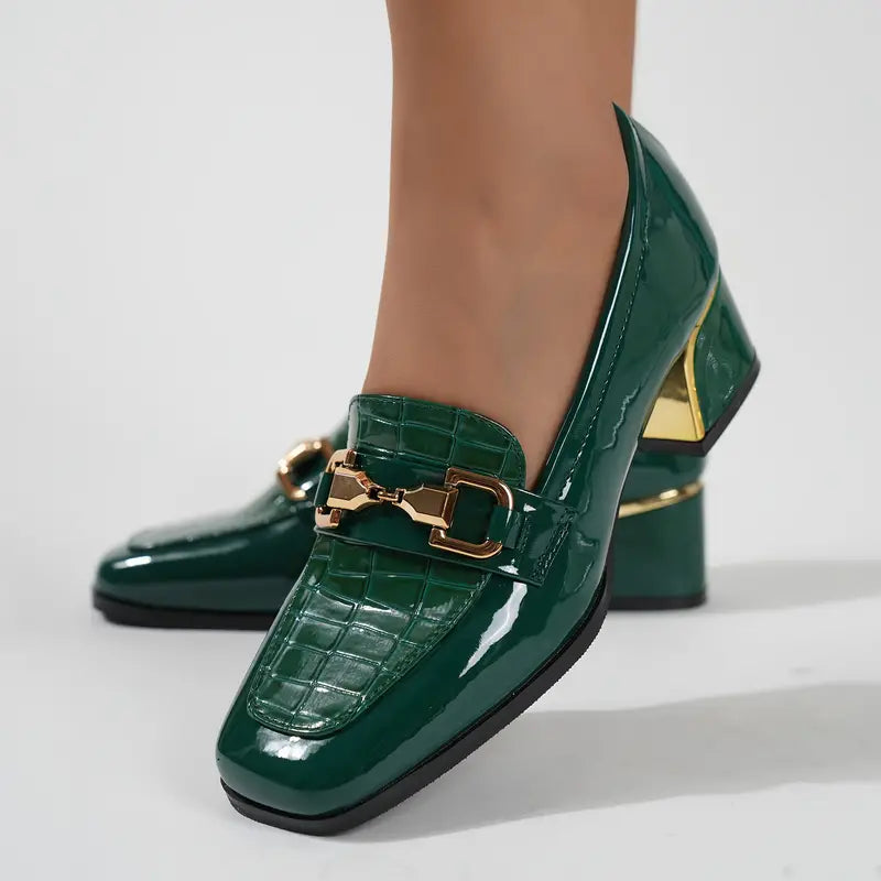 Zapatos Tacón Alto Piel Brillante