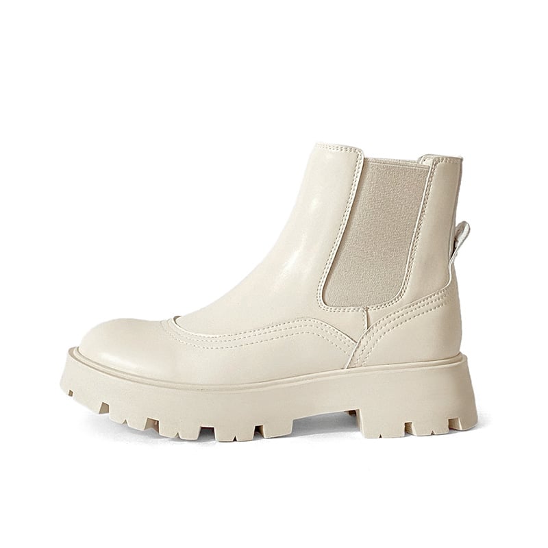 Botas Mujer Piel Elástico Lateral Cómodas