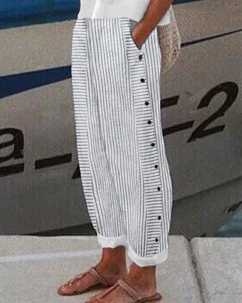 Pantalones cortos de mujer estampados rayas verano - Vestiria
