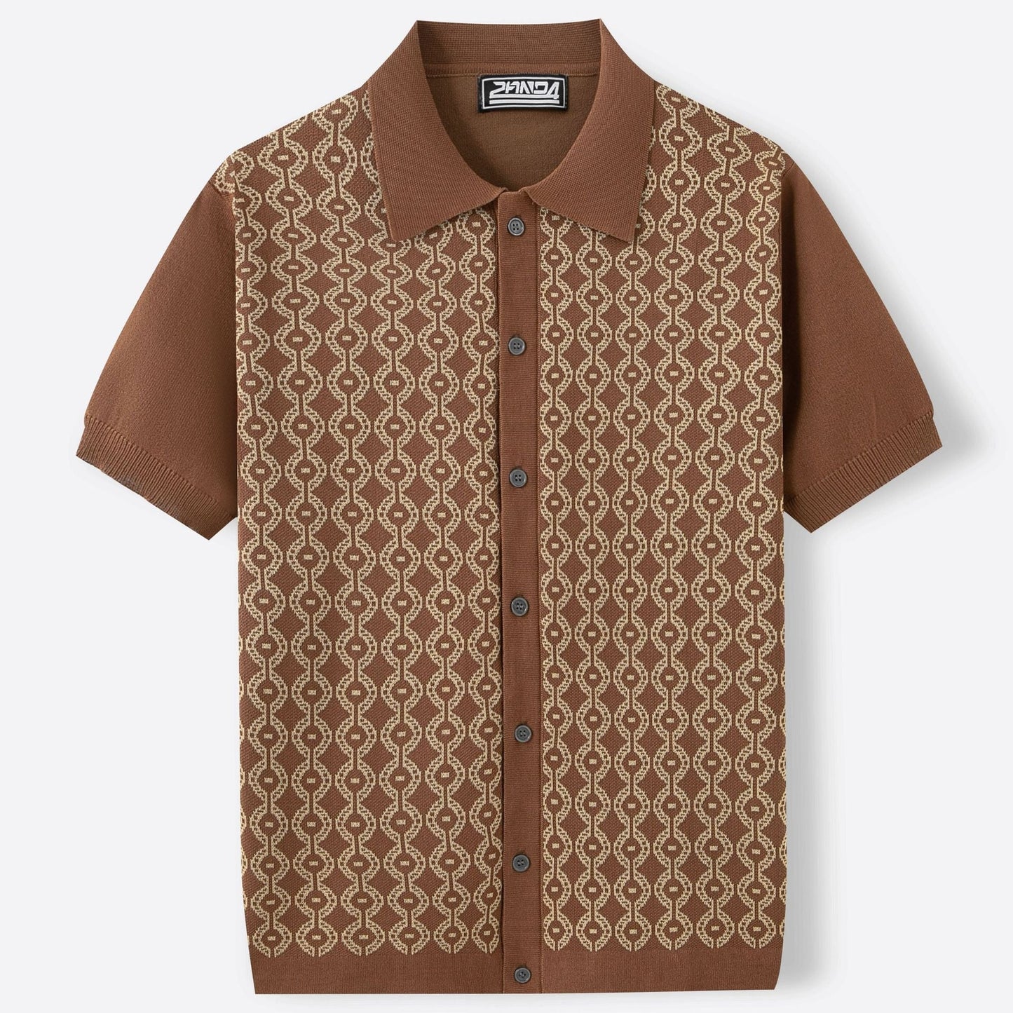 Camisa Polo Hombre Estampado Geométrico Moderna