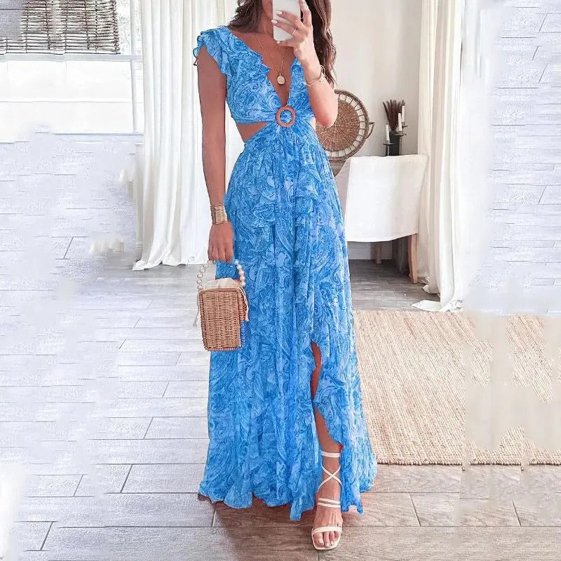 Vestido de Verano Largo Floral Elegante