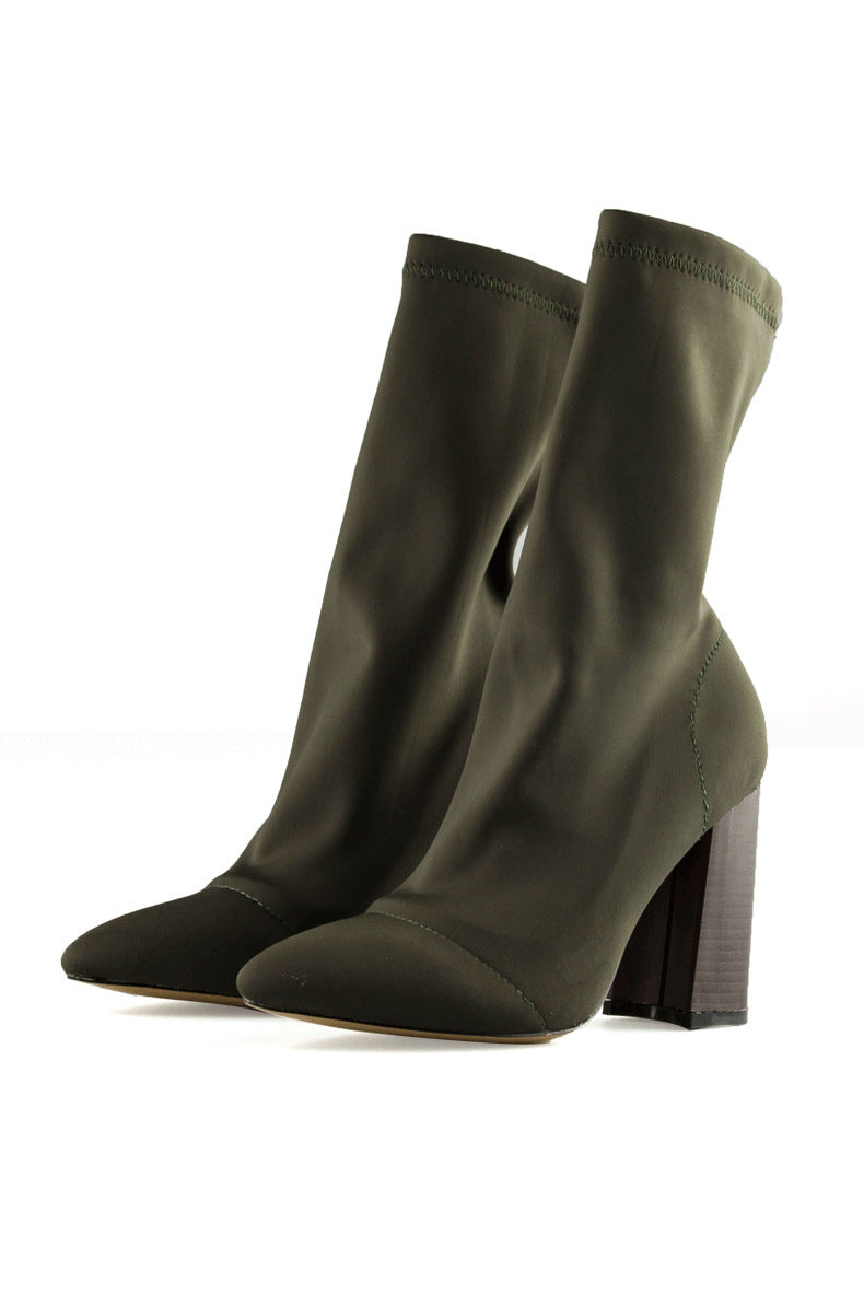 Botas de Tacón Alto Lana Cálidas