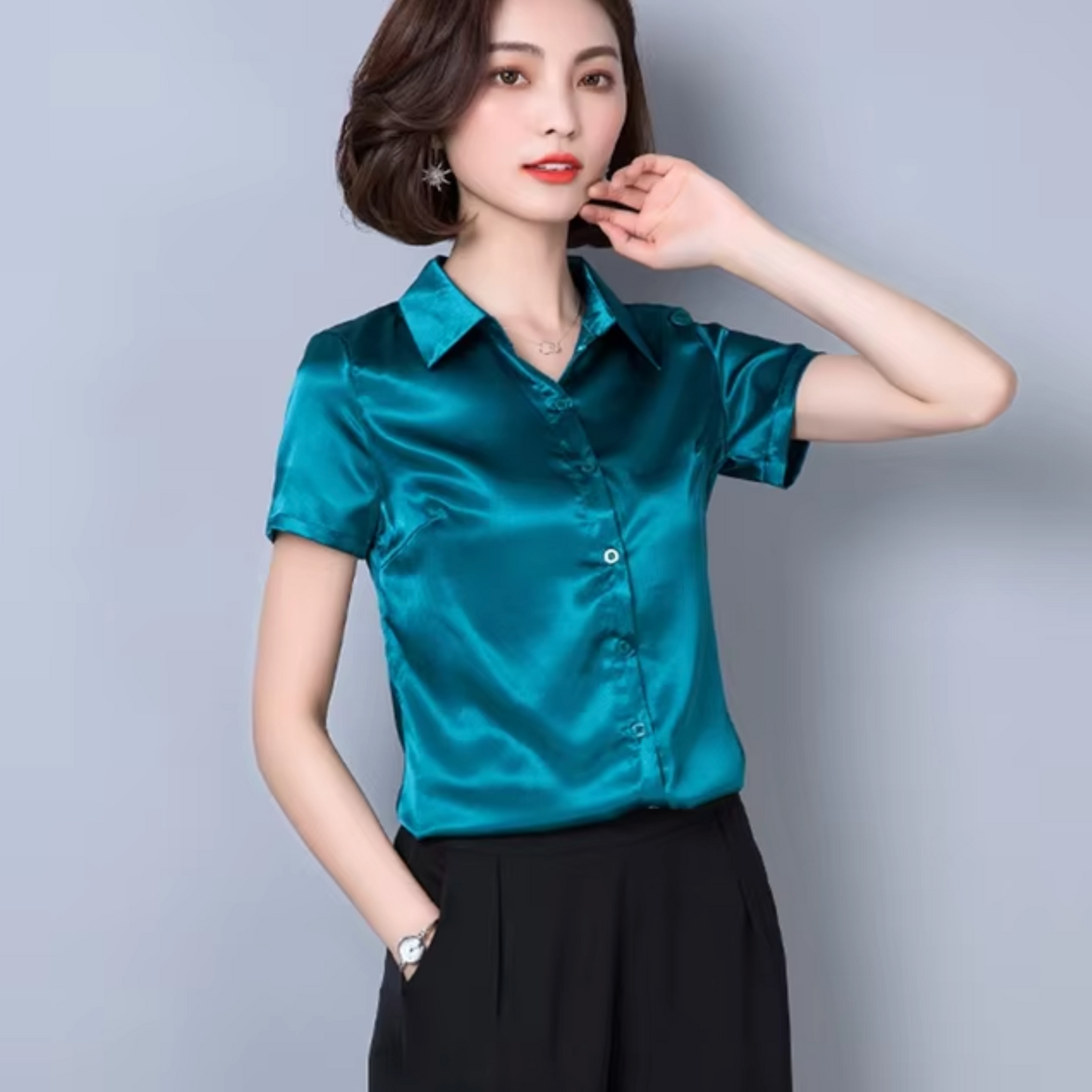 Blusa Seda Lujosa Mujer
