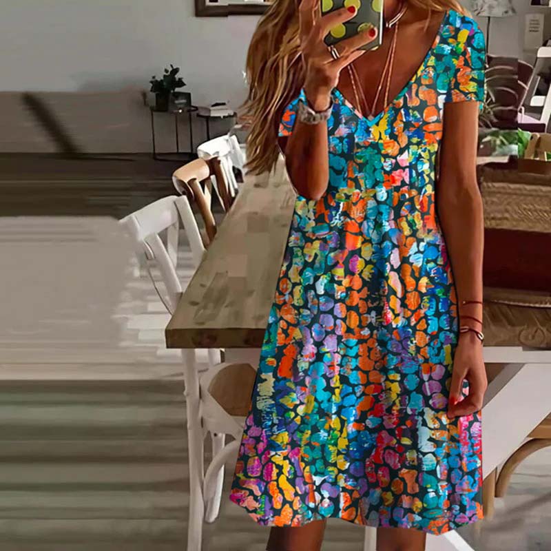 Vestido Boho Floral Estilo Retro - Vestiria