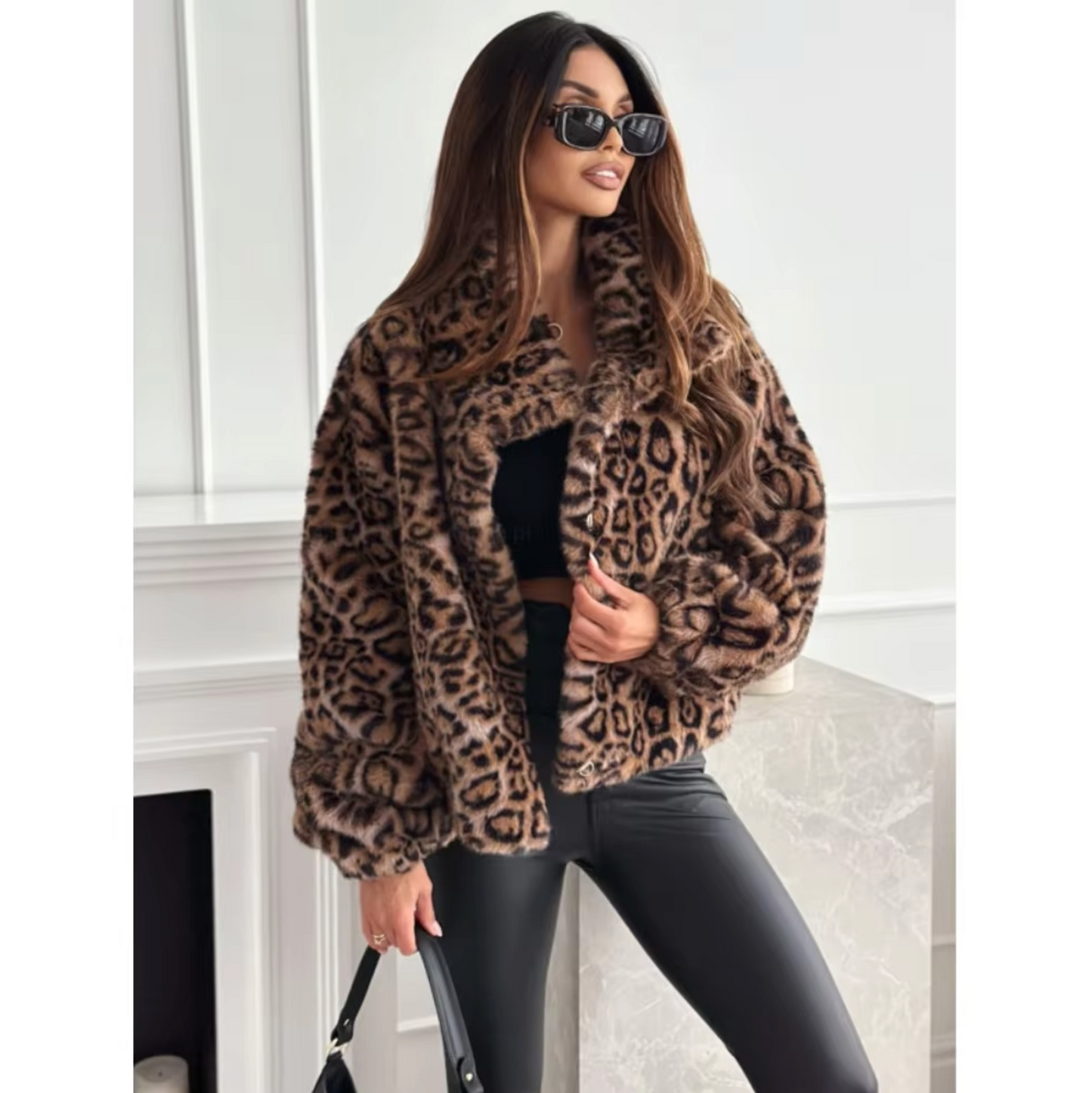 Chaquetón Pelo Leopardo Femenino - Vestiria