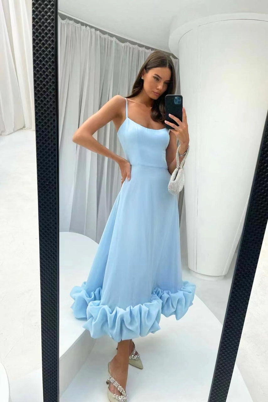Vestido Boho Largo con Volantes y Escote en V