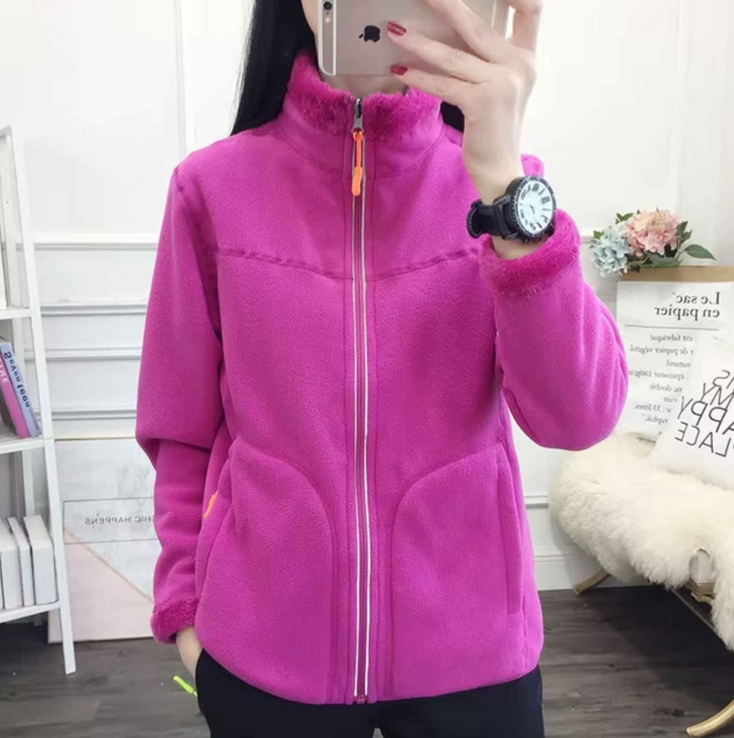 Chaqueta Forro Polar Reversible Unisex Cálido