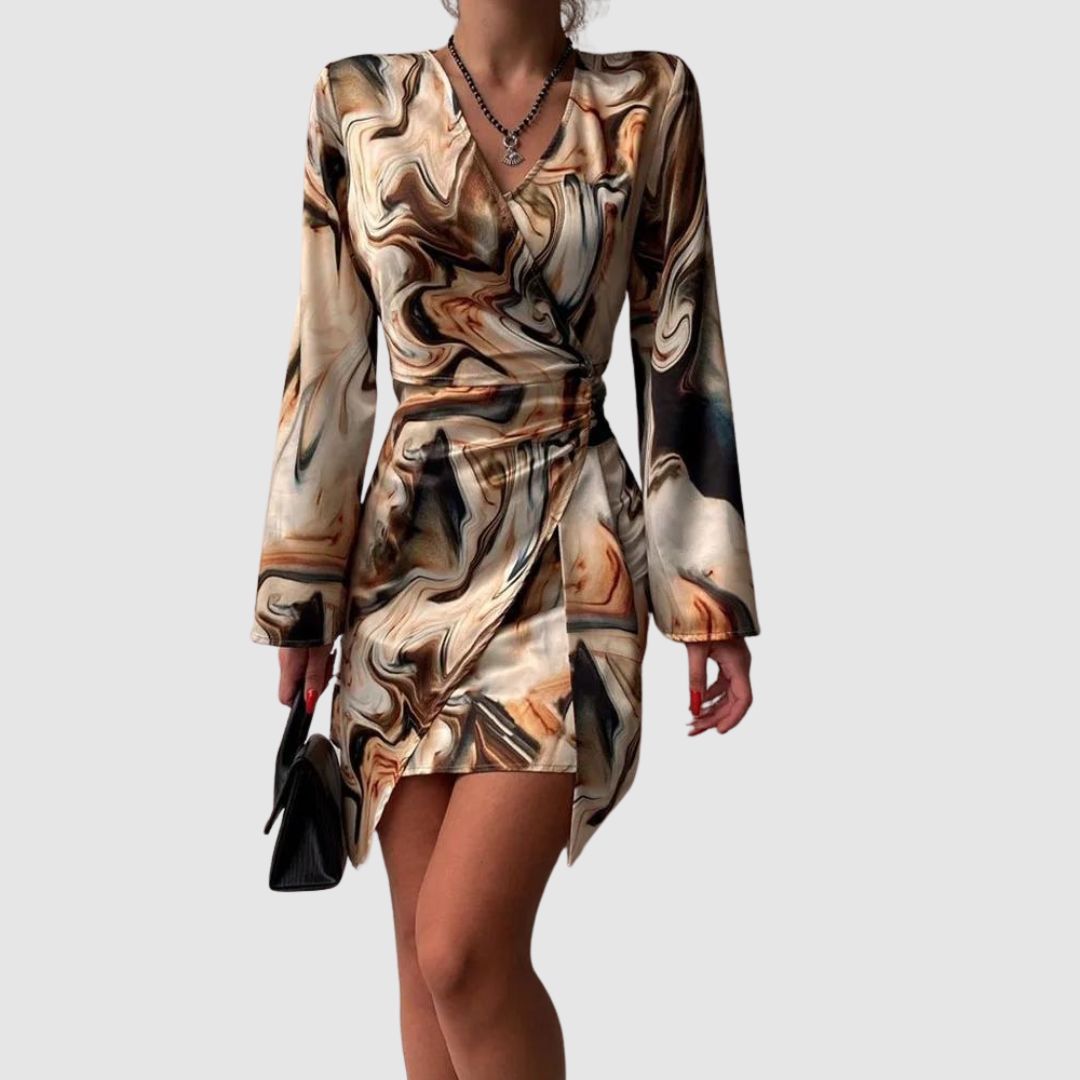 Vestido Mujer Estampado Mármol Elegante