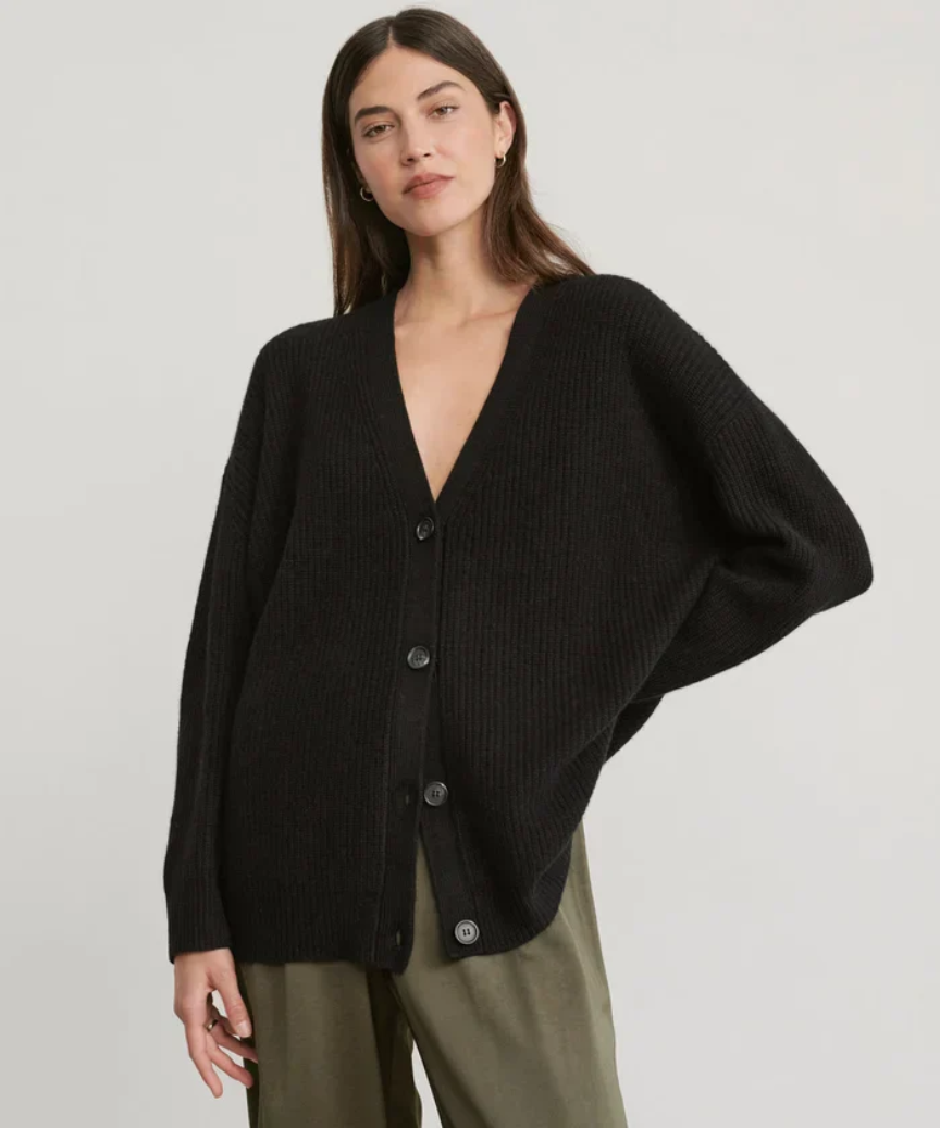 Chaqueta de punto suave cuello alto mujer