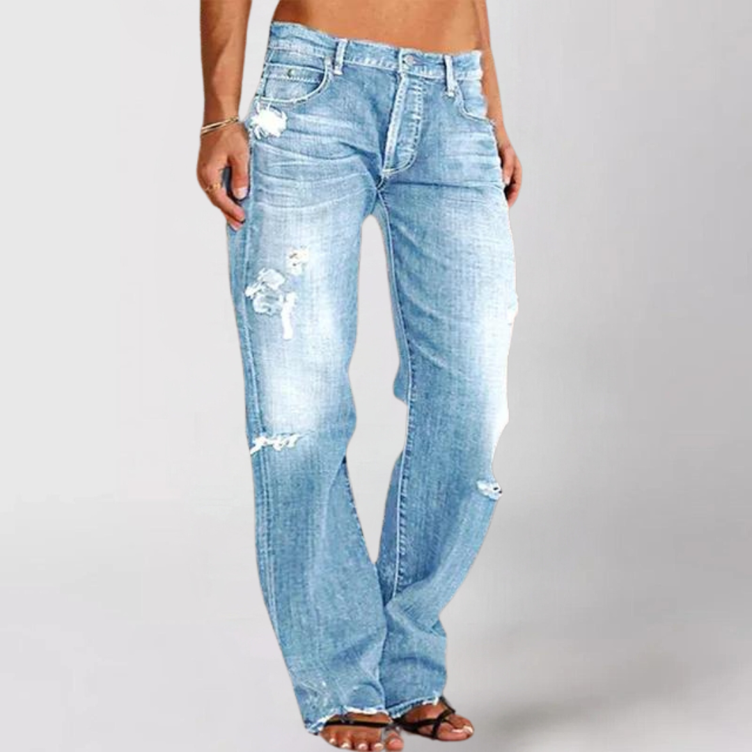 Pantalones vaqueros cómodos talle bajo estilo casual