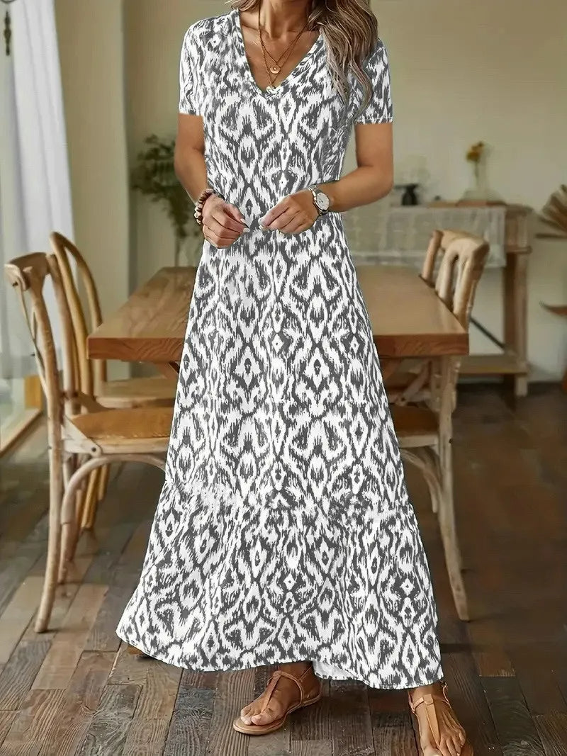 Vestido Mujer Verano Escote V Elegante