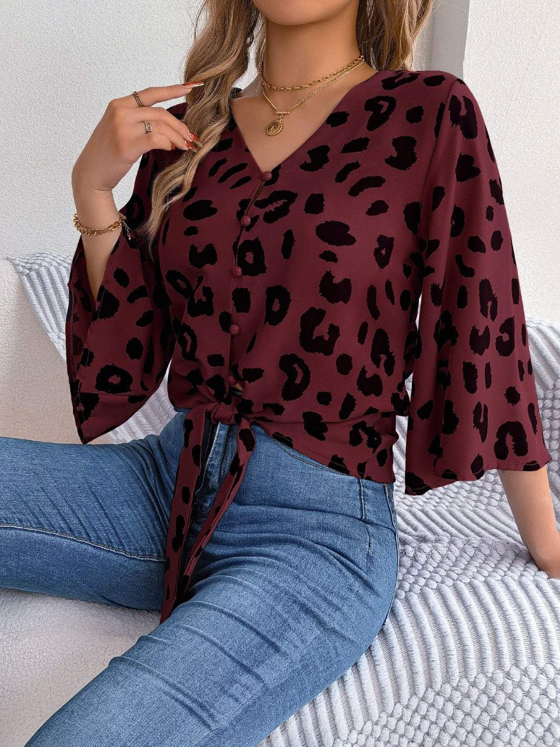Blusa holgada estampada animal print