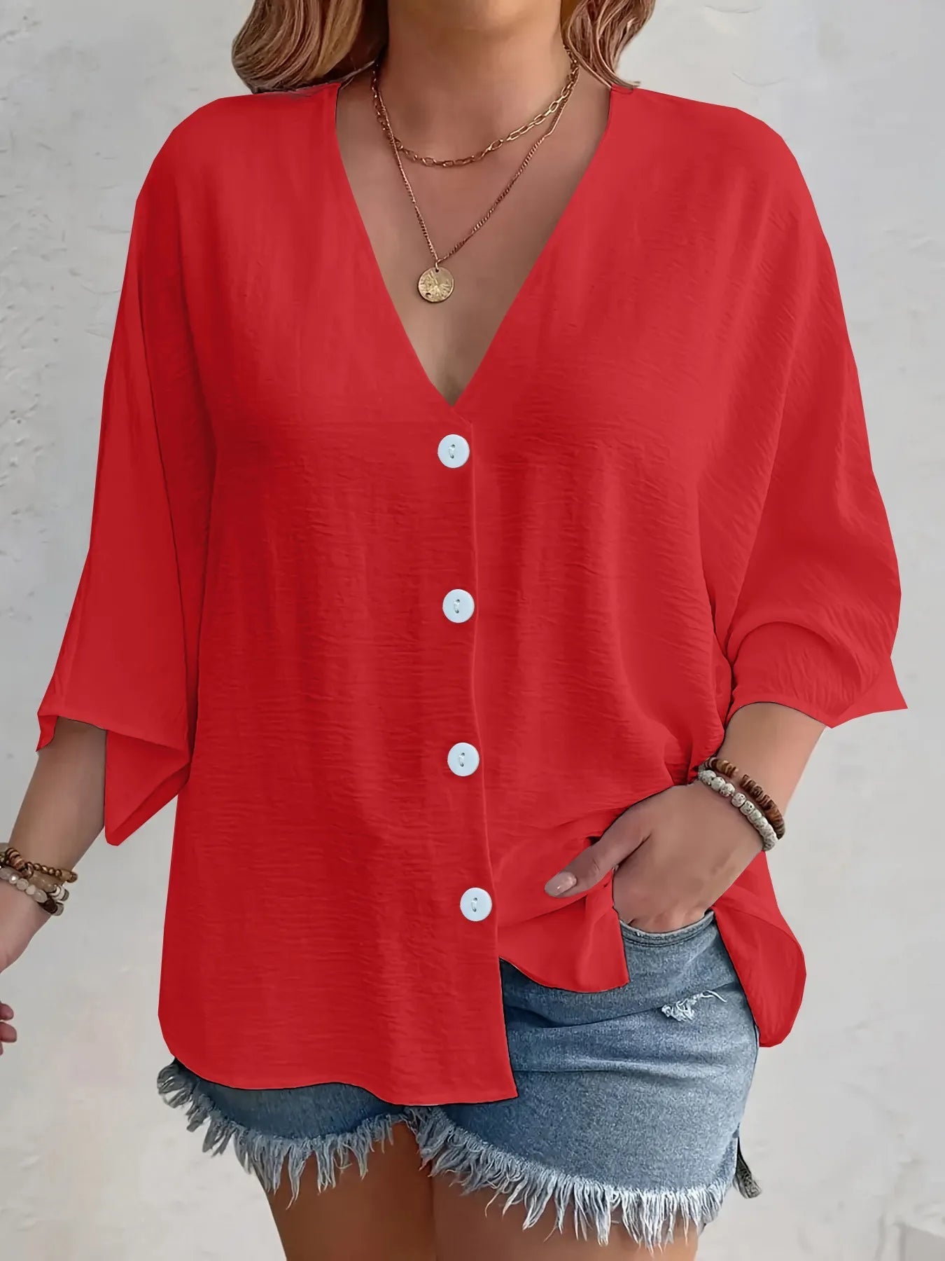Blusa Mujer Ligera Cuello V