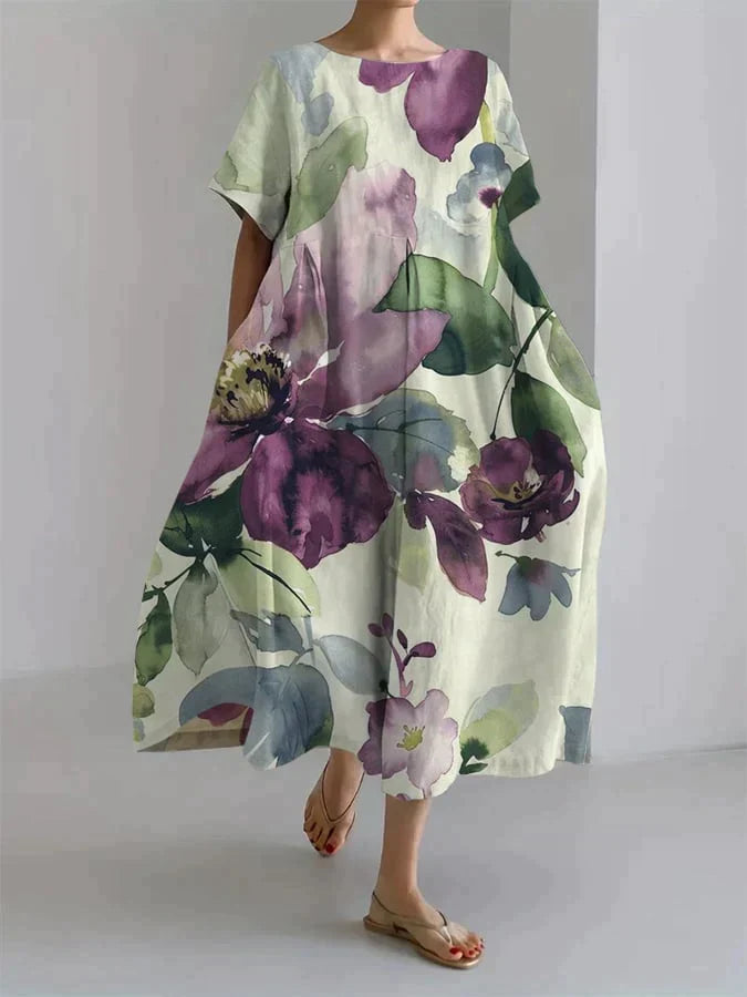 Vestido Floreado Mujer Amplio Estilo Boho