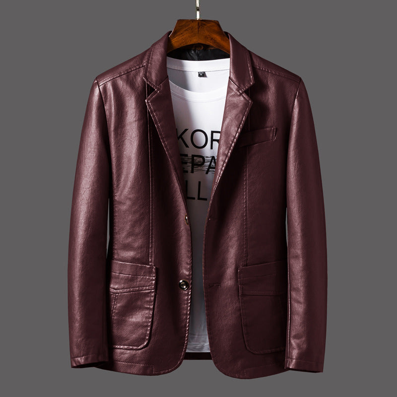 Chaqueta Hombre Cuero Sintético Elegante
