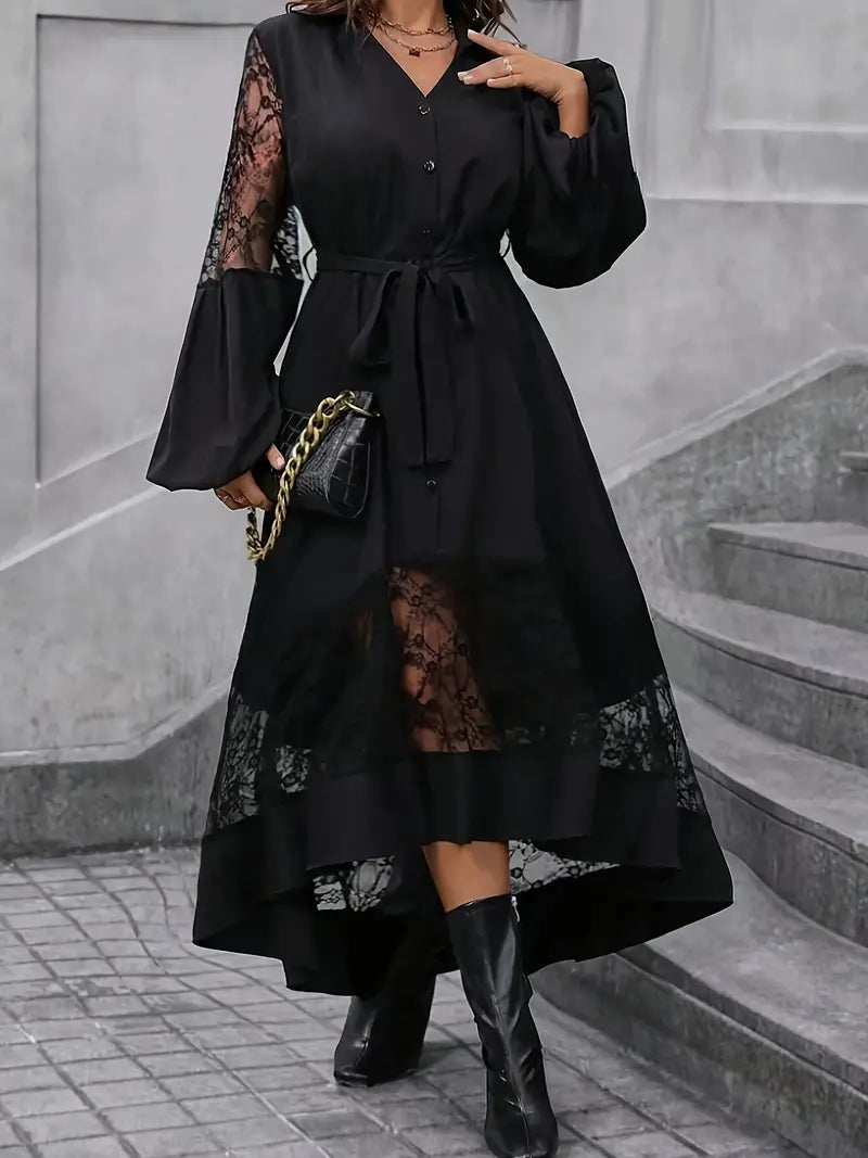 Vestido de Encaje Vicio con Escote en V - Vestiria