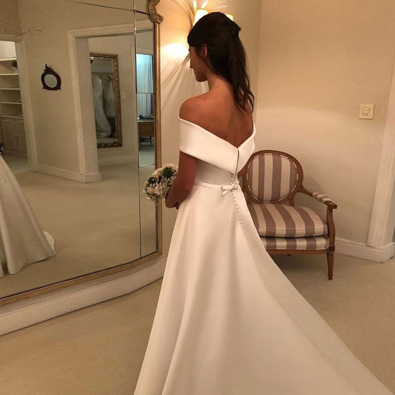 Vestido de Novia Elegante Escote Redondo - Vestiria
