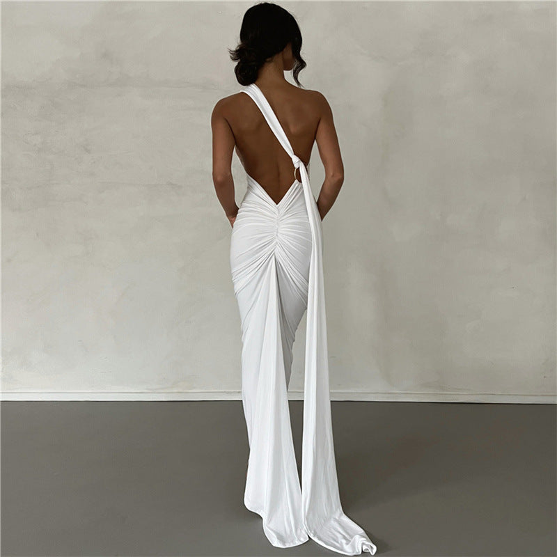 Vestido de Fiesta Largo con Espalda Abierta Elegante Mujer