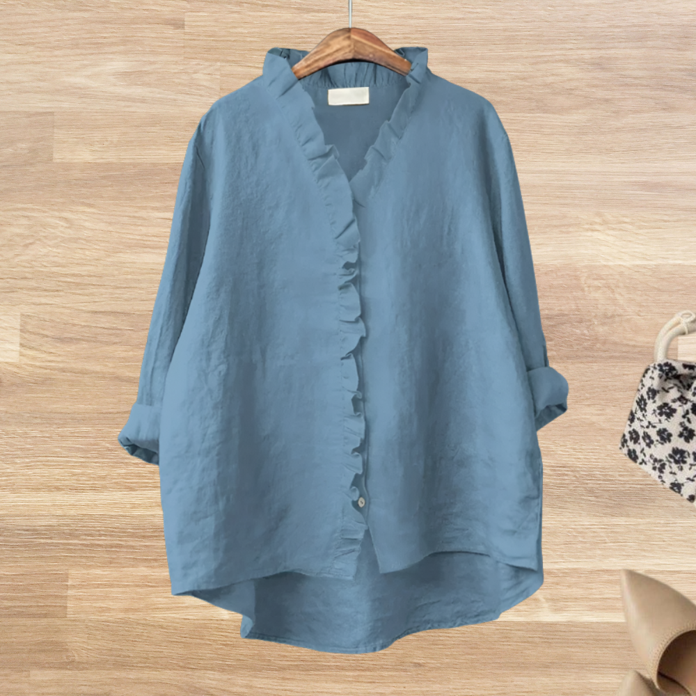 Blusa Ligera con Volantes Femenina LYANA