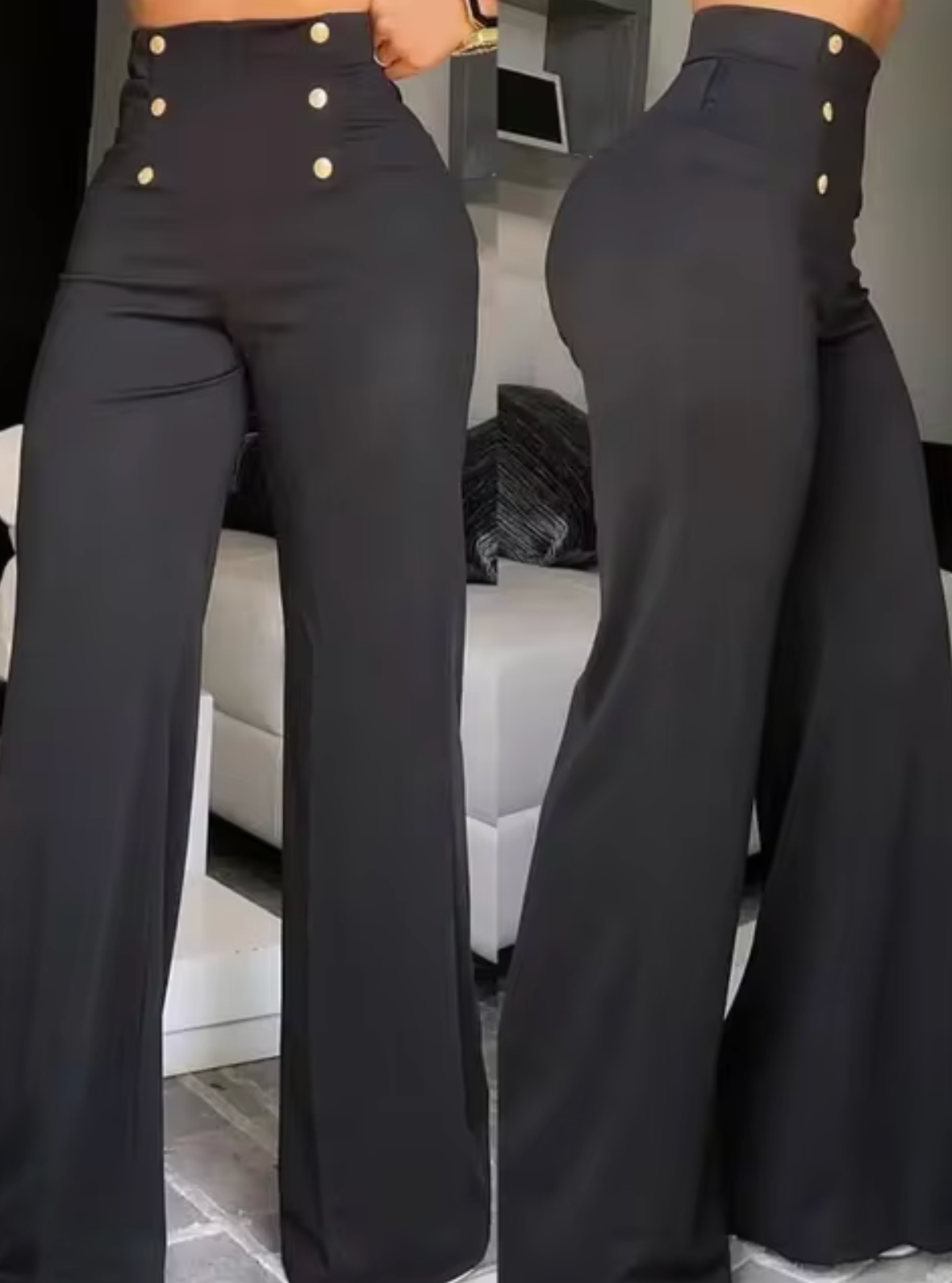 Pantalón Mujer Cintura Alta Estilo Clásico