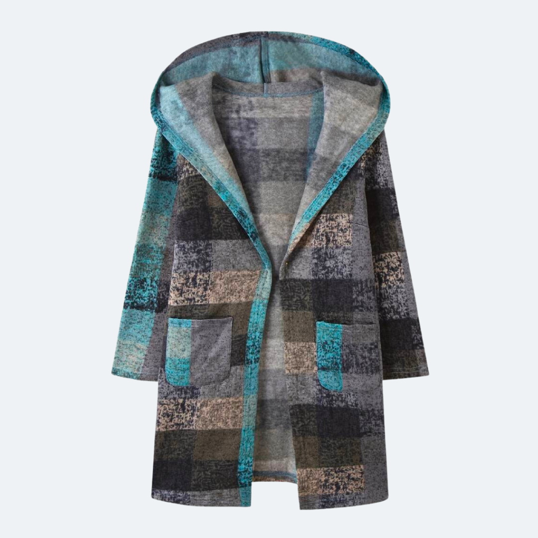 Chaqueta de punto alegre y acogedora