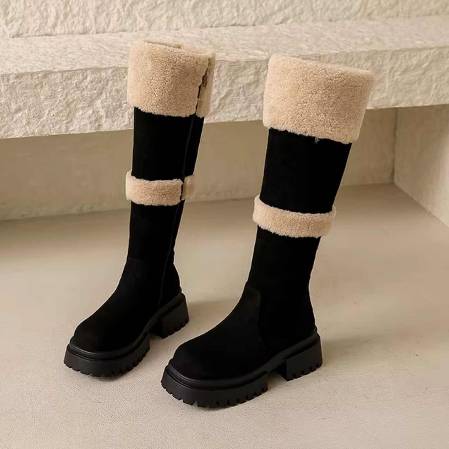 Botas Mujer Rodilla Forro Peluche Abrigadas